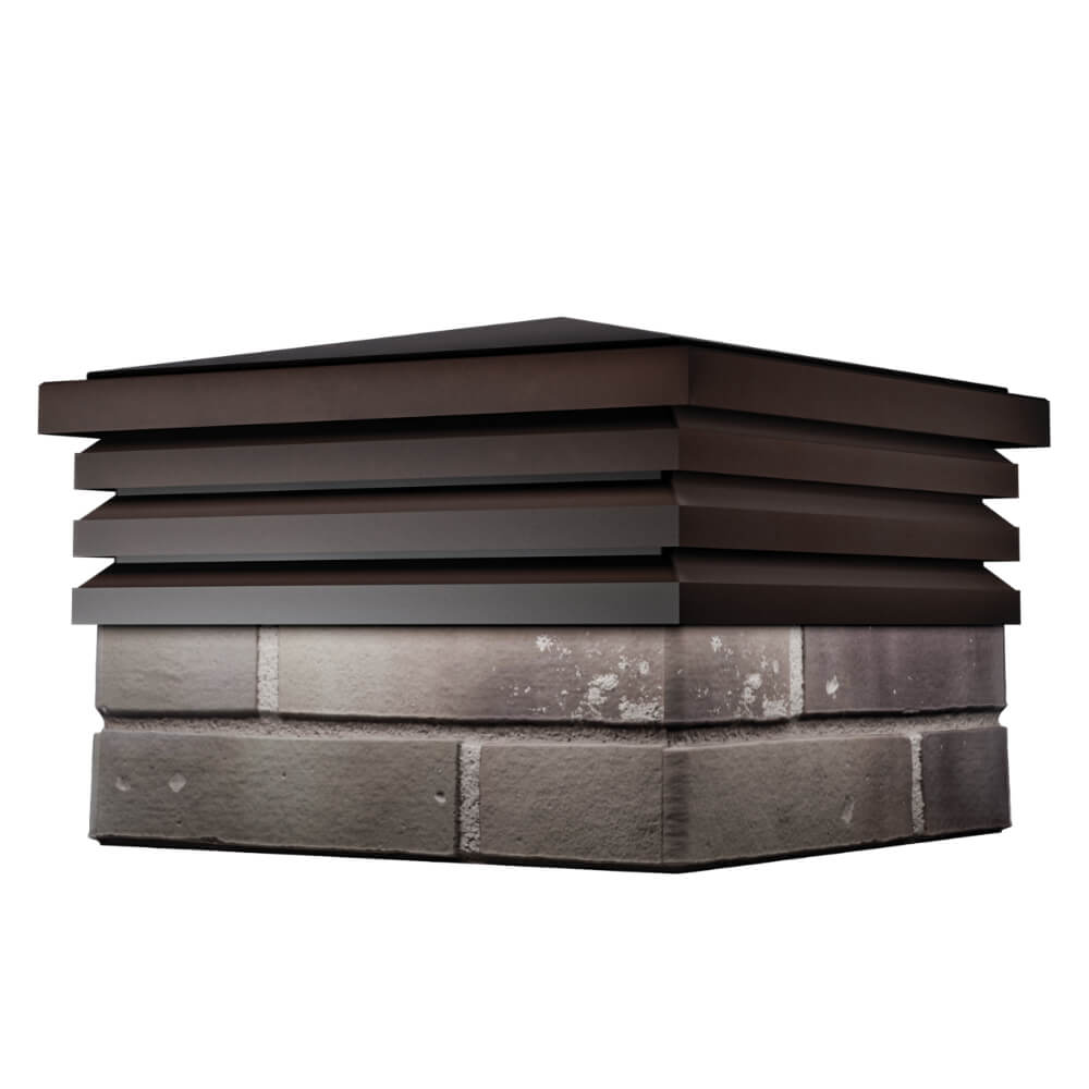 Колпак Zking Бона ХайТек Коричневый на столб 1.5х1.5 кирпича (385х385мм) в Воронеже фото