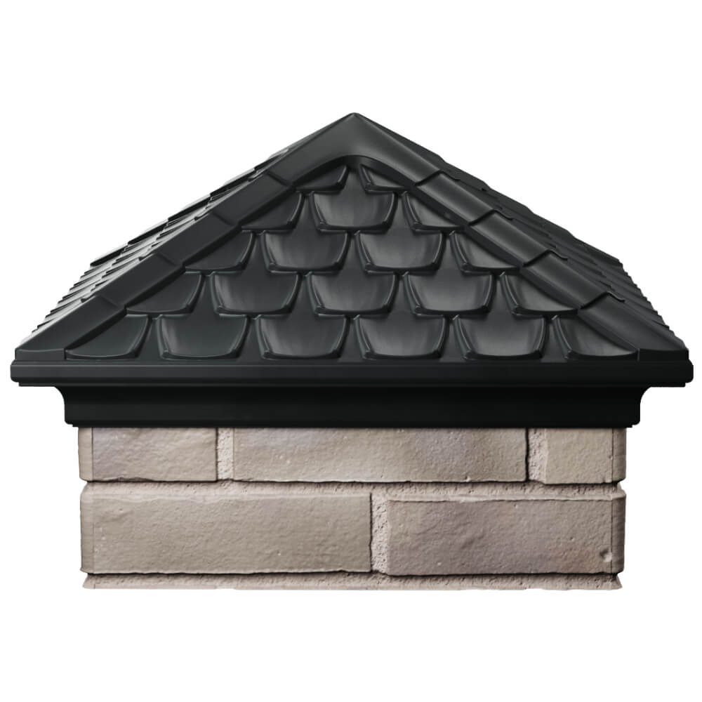 Колпак Zking Эльбрус Черный на столб 1.5х1.5 кирпича (385х385мм) Воронеж фото