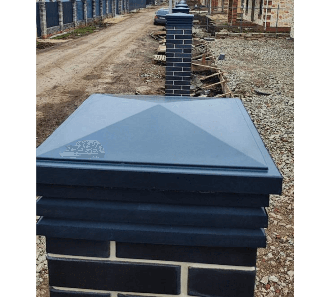 Колпак Zking Бона ХайТек Серый на столб 1.5х1.5 кирпича (385х385мм) в Воронеже фото