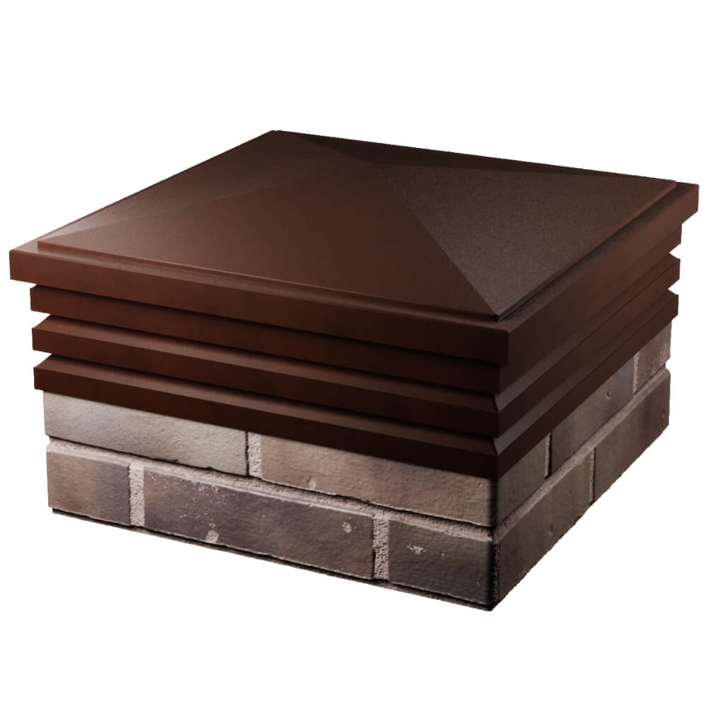 Колпак Zking Бона ХайТек Коричневый на столб 2х2 кирпича (513х513мм) в Воронеже фото