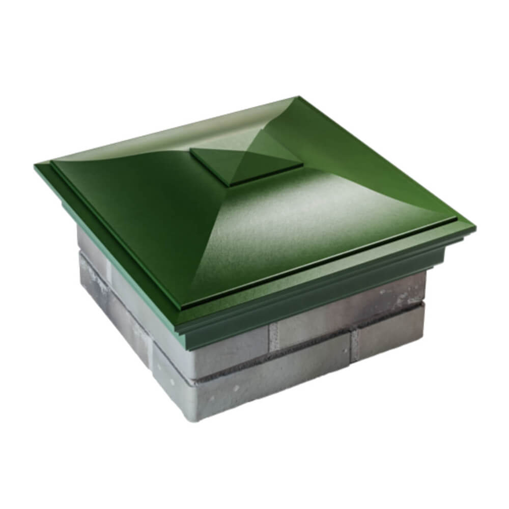 Колпак Zking Монблан Зеленый на столб 1.5х1.5 еврокирпича 0.7НФ (355х355мм) в Воронеже фото