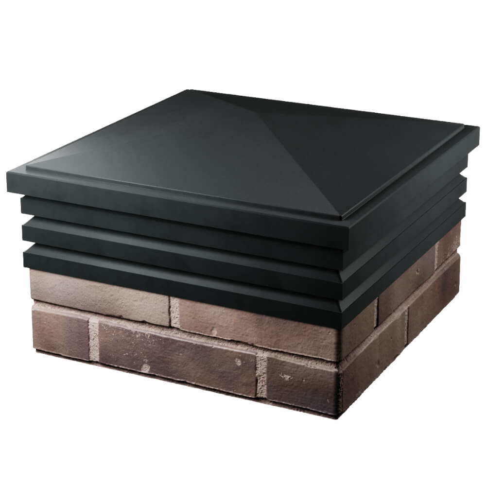 Колпак Zking Бона ХайТек Черный на столб 2х2 кирпича (513х513мм) в Воронеже фото