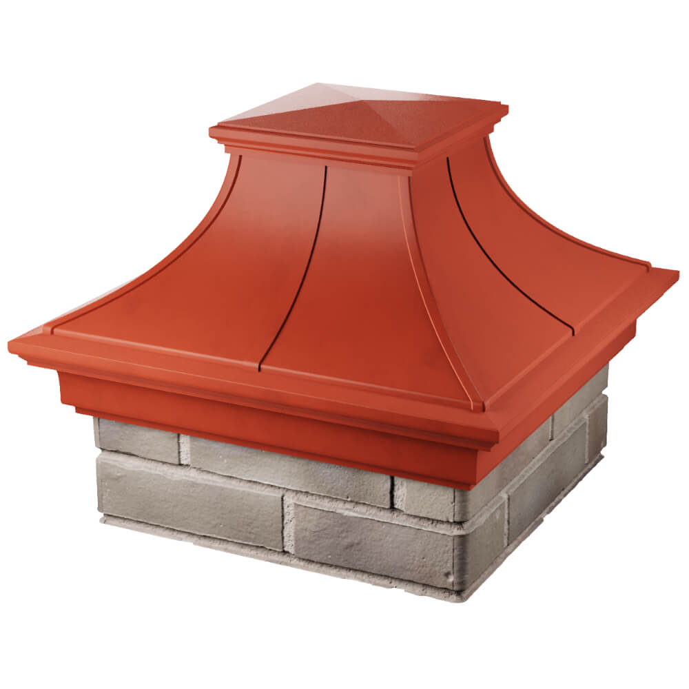 Колпак Zking Монблан Премиум Красный на столб 1.5х1.5 кирпича (385х385мм) в Воронеже фото