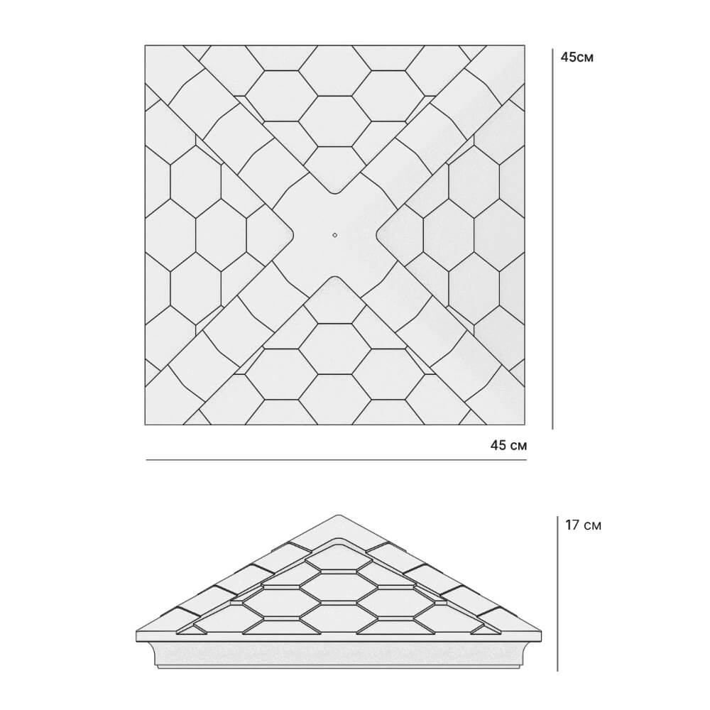 Колпак Zking Эверест Коричневый на столб 1.5х1.5 кирпича (390х390мм) в Воронеже фото