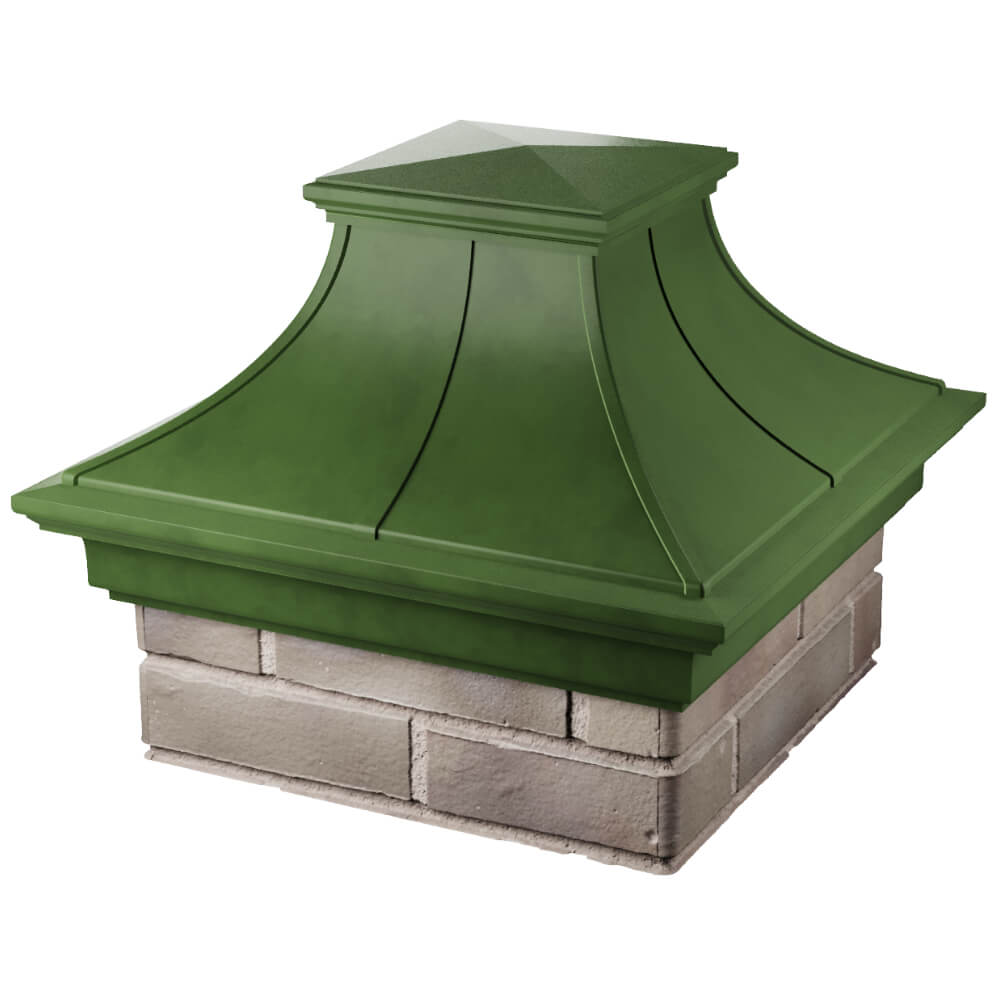 Колпак Zking Монблан Премиум Зеленый на столб 1.5х1.5 кирпича (385х385мм) в Воронеже фото