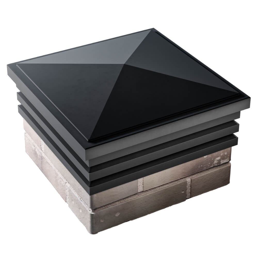 Колпак Zking Бона ХайТек Черный на столб 1.5х1.5 кирпича (385х385мм) в Воронеже фото