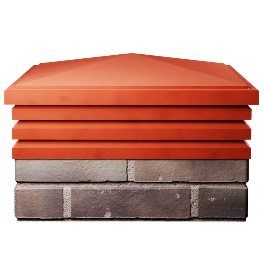 Колпак Zking Бона ХайТек Красный на столб 2х2 кирпича (513х513мм) Воронеж фото