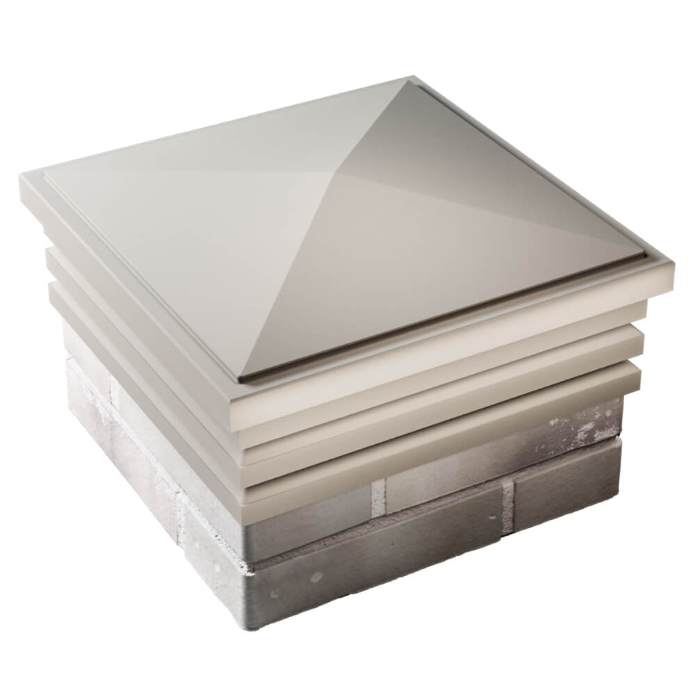 Колпак Zking Бона ХайТек Бежевый на столб 1.5х1.5 кирпича (385х385мм) в Воронеже фото