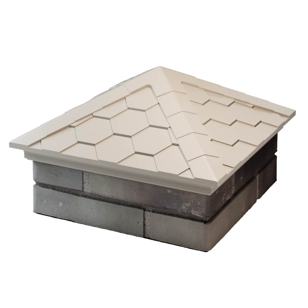 Колпак Zking Эверест Бежевый на столб 1.5х1.5 кирпича (390х390мм) в Воронеже фото