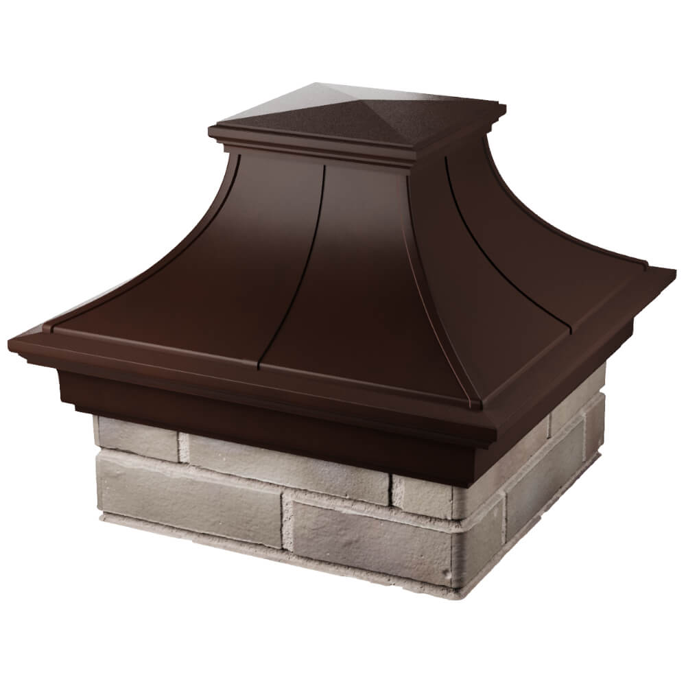 Колпак Zking Монблан Премиум Коричневый на столб 1.5х1.5 кирпича (385х385мм) в Воронеже фото