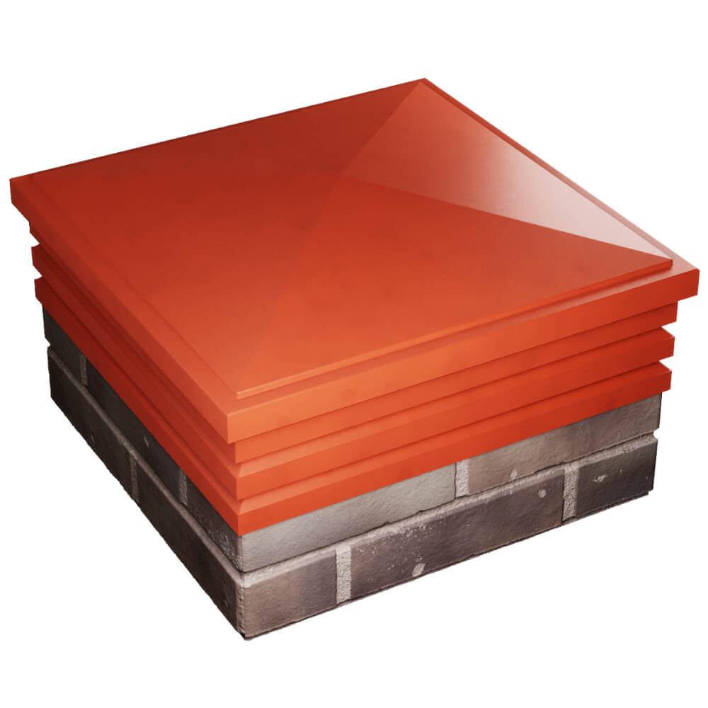 Колпак Zking Бона ХайТек Красный на столб 2х2 кирпича (513х513мм) в Воронеже фото