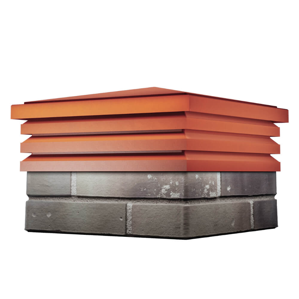 Колпак Zking Бона ХайТек Красный на столб 1.5х1.5 кирпича (385х385мм) в Воронеже фото