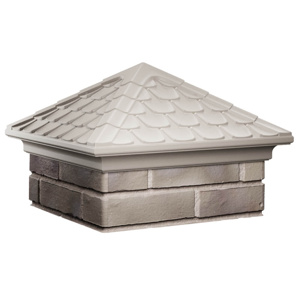 Колпак Zking Эльбрус Бежевый на столб 1.5х1.5 кирпича (385х385мм) в Воронеже фото