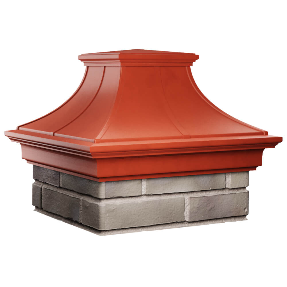 Колпак Zking Монблан Премиум Красный на столб 1.5х1.5 кирпича (385х385мм) в Воронеже фото
