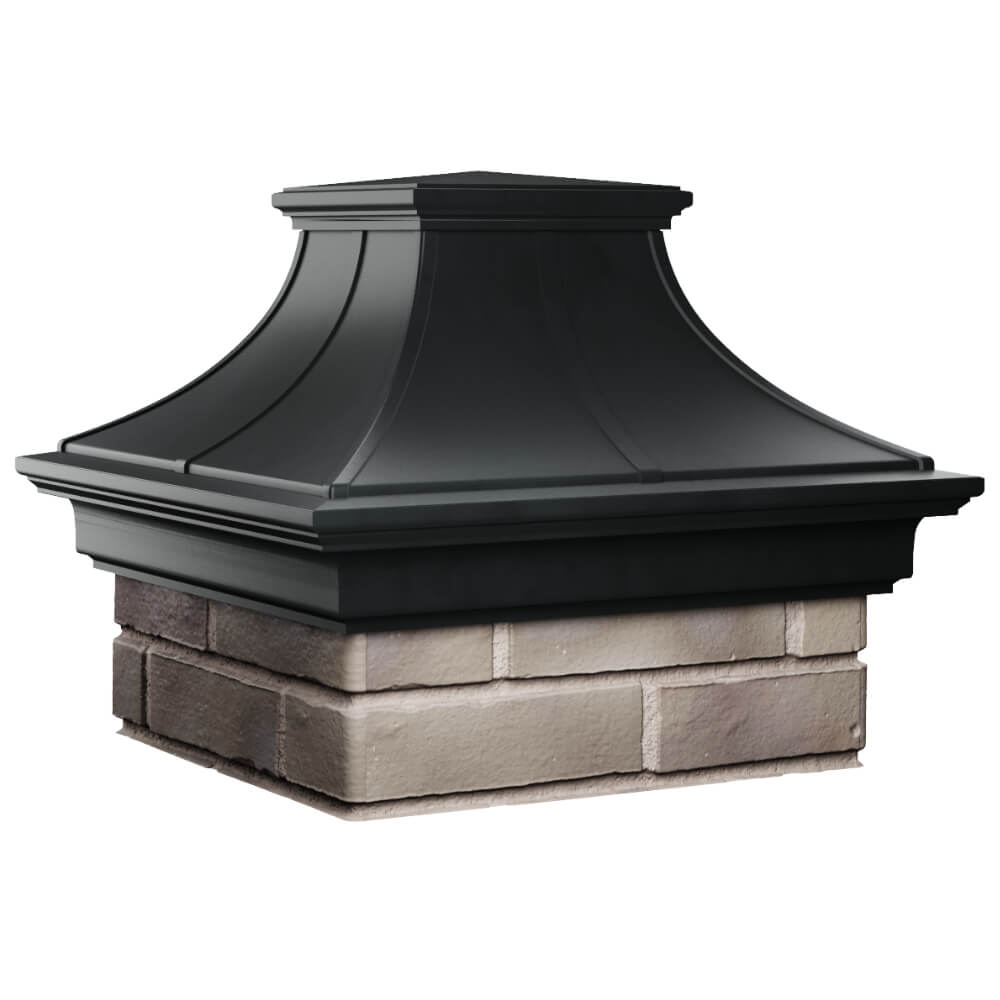 Колпак Zking Монблан Премиум Черный на столб 1.5х1.5 кирпича (385х385мм) в Воронеже фото