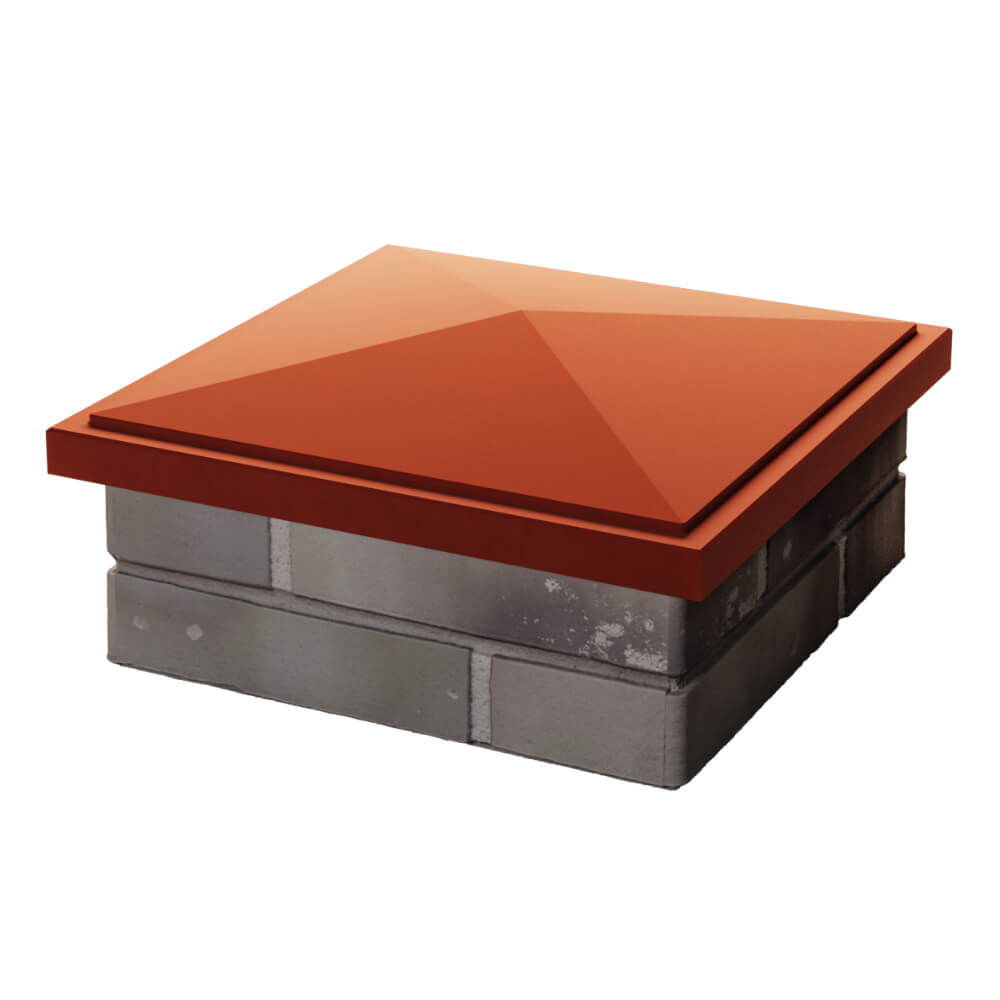 Колпак Zking БонаМоно Красный на столб 1.5х1.5 кирпича (385х385, 400х400мм) в Воронеже фото