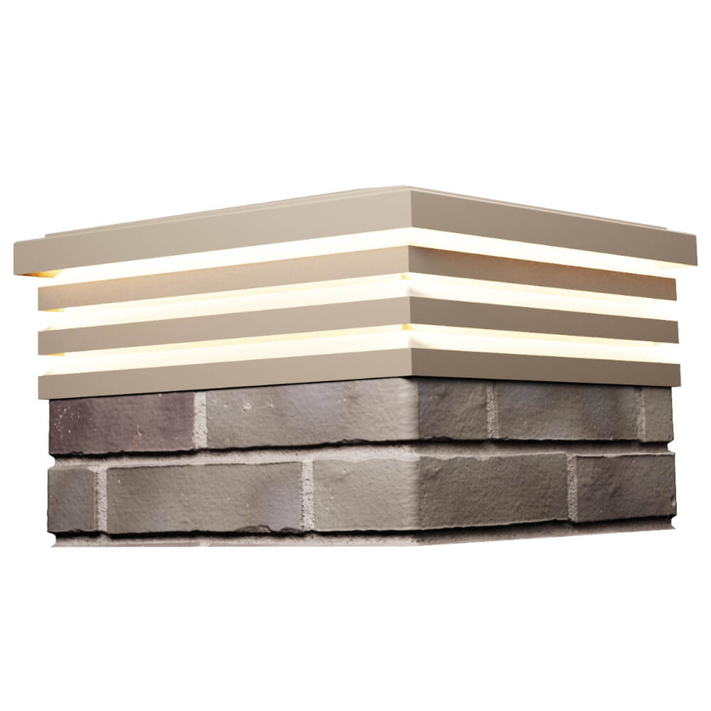 Колпак Zking Бона ХайТек Бежевый на столб 1.5х1.5 кирпича (385х385мм) с подсветкой в Воронеже фото