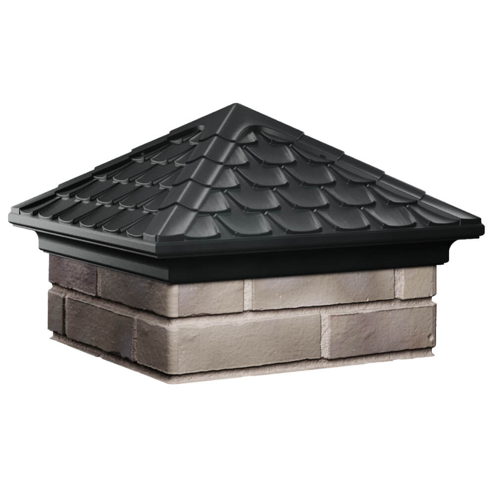 Колпак Zking Эльбрус Черный на столб 1.5х1.5 кирпича (385х385мм) в Воронеже фото