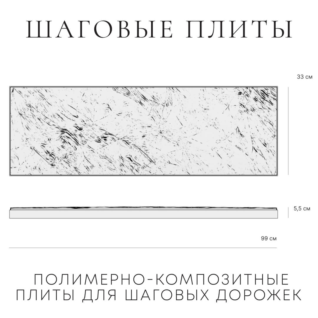 Шаговая плита STONE Графитовый Серый 990х330х55мм в Воронеже фото