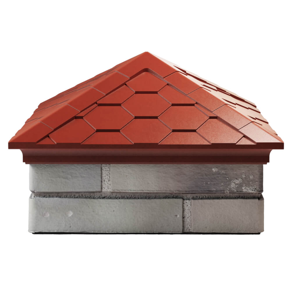 Колпак Zking Эверест Красный на столб 1.5х1.5 кирпича (390х390мм) Воронеж фото