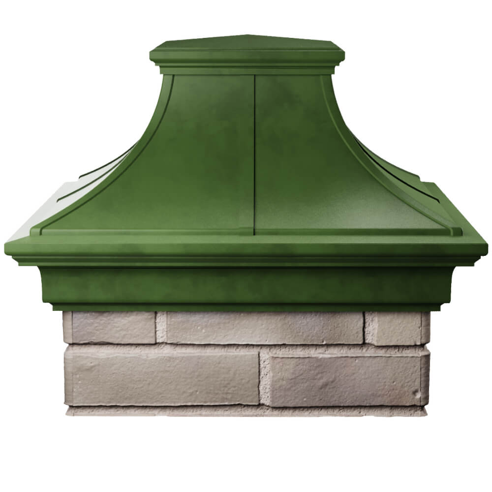 Колпак Zking Монблан Премиум Зеленый на столб 1.5х1.5 кирпича (385х385мм) Воронеж фото