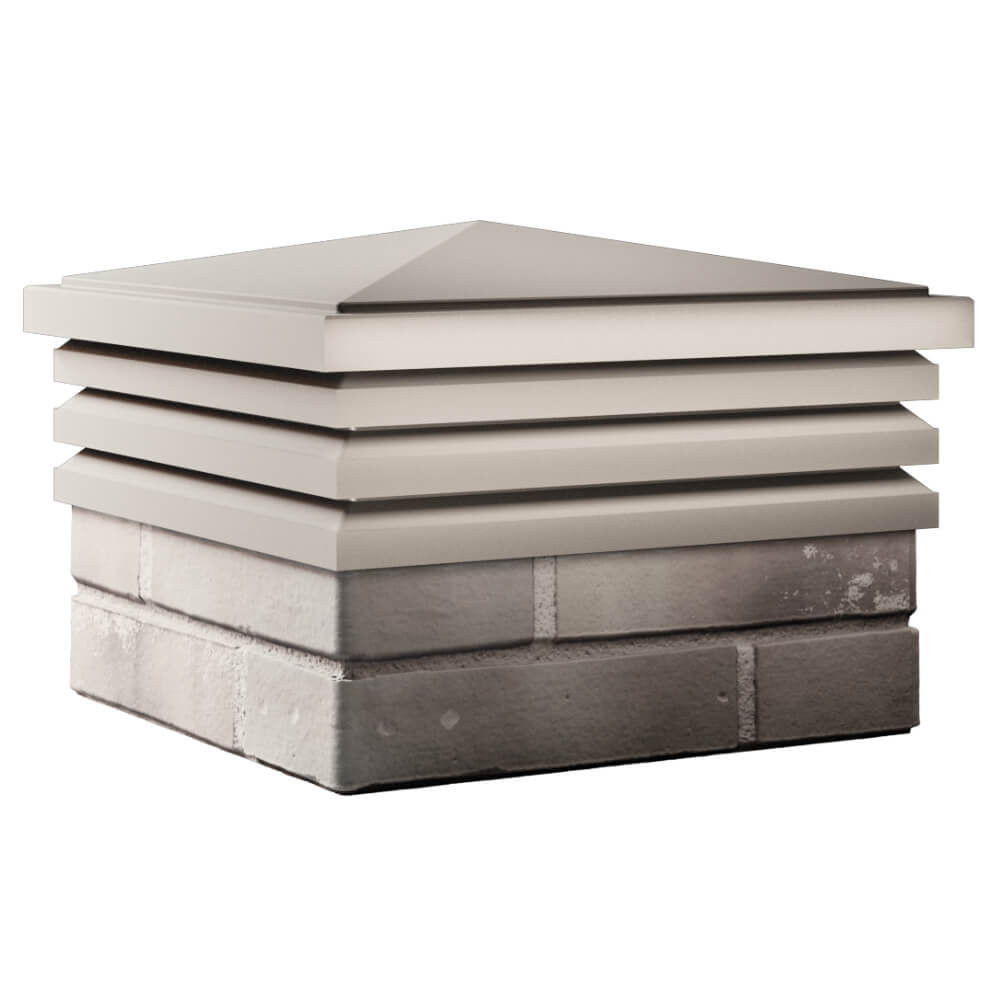 Колпак Zking Бона ХайТек Бежевый на столб 1.5х1.5 кирпича (385х385мм) в Воронеже фото