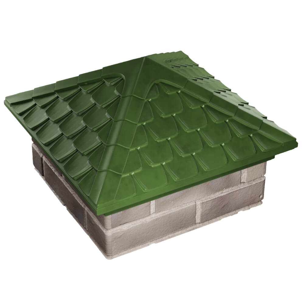 Колпак Zking Эльбрус Зеленый на столб 1.5х1.5 кирпича (385х385мм) в Воронеже фото