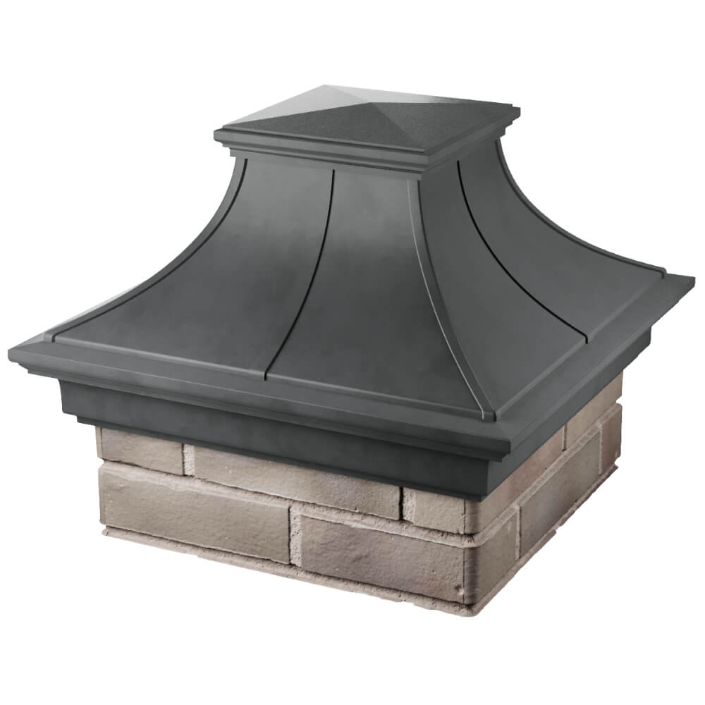 Колпак Zking Монблан Премиум Серый на столб 1.5х1.5 кирпича (385х385мм) в Воронеже фото