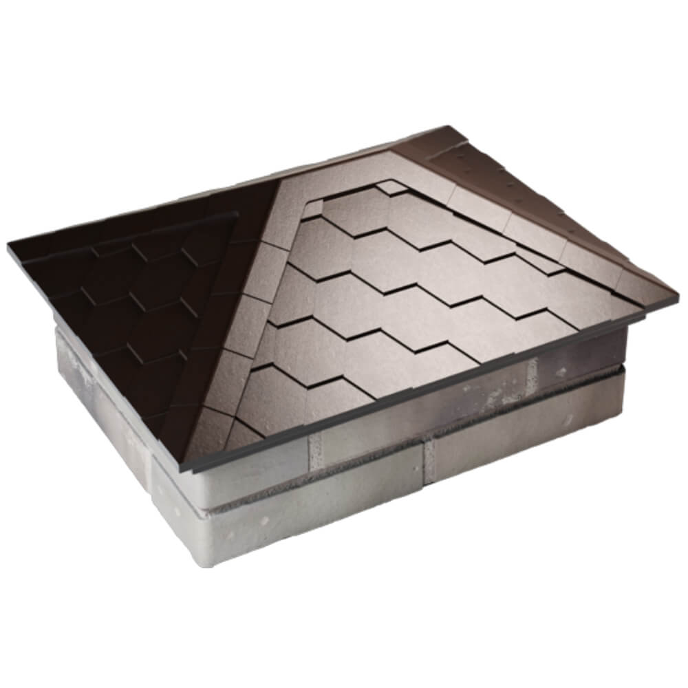 Колпак Zking Эверест Коричневый на столб 2х1.5 кирпича (520х390мм) Воронеж фото