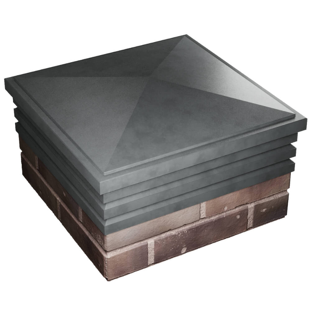 Колпак Zking Бона ХайТек Серый на столб 2х2 кирпича (513х513мм) в Воронеже фото