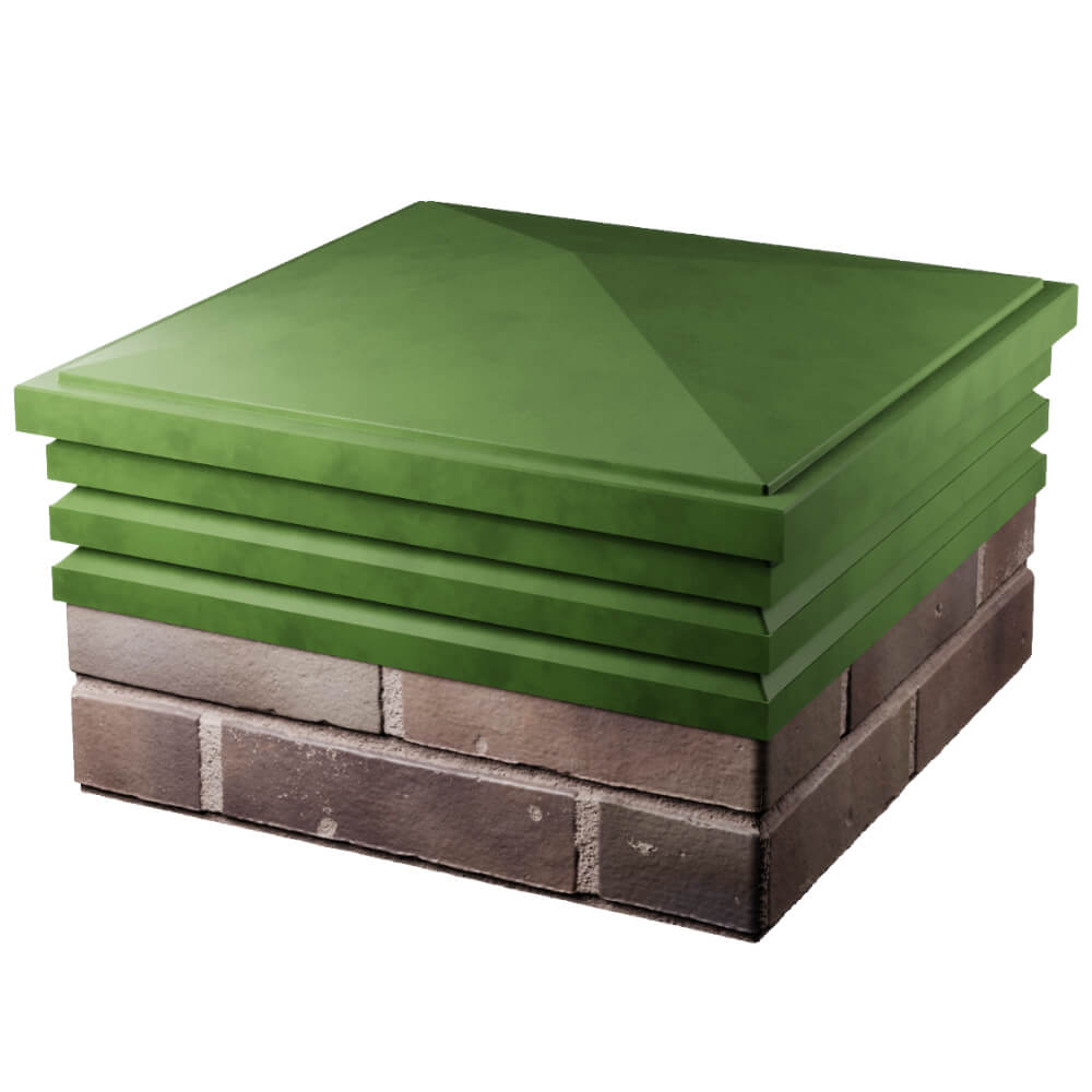 Колпак Zking Бона ХайТек Зеленый на столб 2х2 кирпича (513х513мм) в Воронеже фото