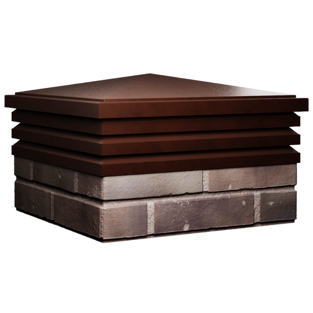 Колпак Zking Бона ХайТек Коричневый на столб 2х2 кирпича (513х513мм) в Воронеже фото