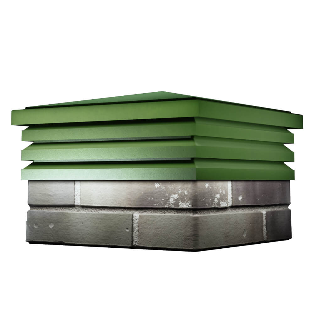 Колпак Zking Бона ХайТек Зеленый на столб 1.5х1.5 кирпича (385х385мм) в Воронеже фото