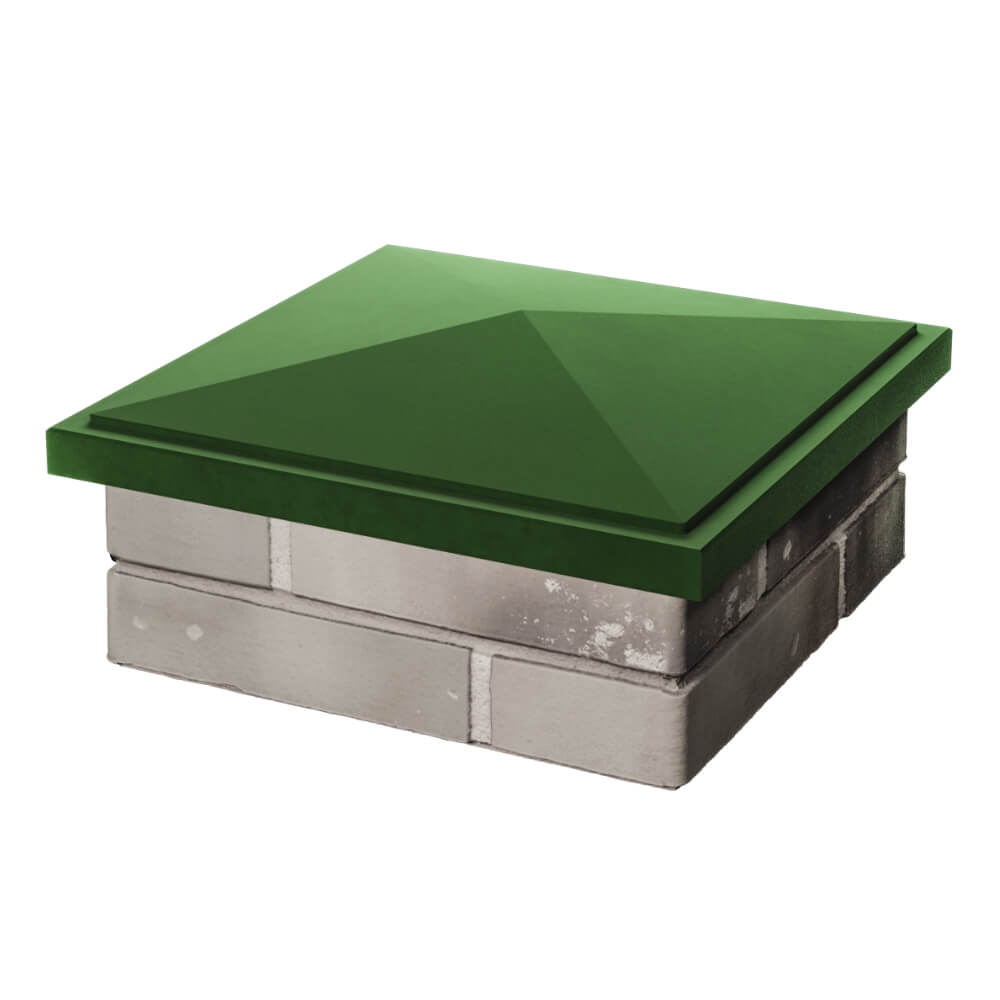 Колпак Zking БонаМоно Зеленый на столб 1.5х1.5 кирпича (385х385, 400х400мм) в Воронеже фото