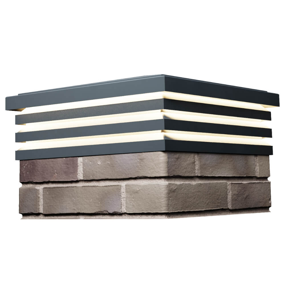 Колпак Zking Бона ХайТек Серый на столб 1.5х1.5 кирпича (385х385мм) с подсветкой в Воронеже фото