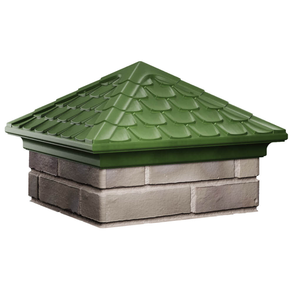 Колпак Zking Эльбрус Зеленый на столб 1.5х1.5 кирпича (385х385мм) в Воронеже фото