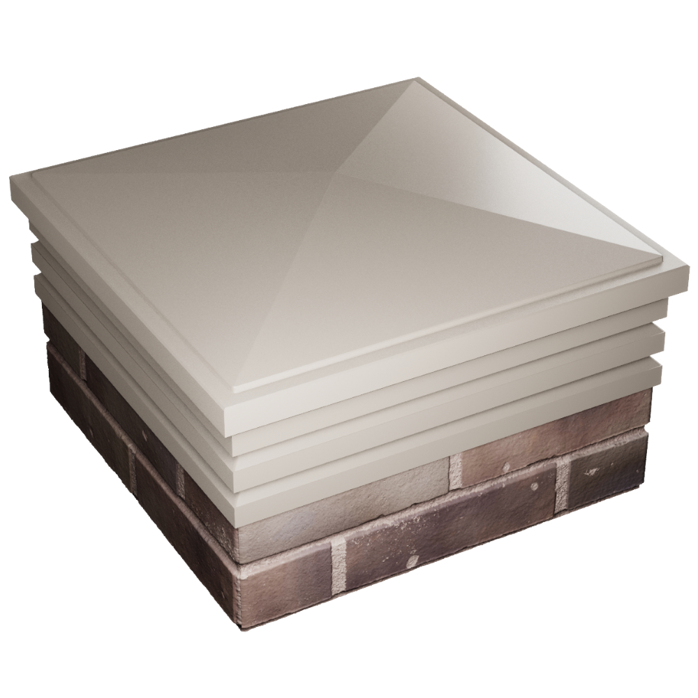 Колпак Zking Бона ХайТек Бежевый на столб 2х2 кирпича (513х513мм) в Воронеже фото