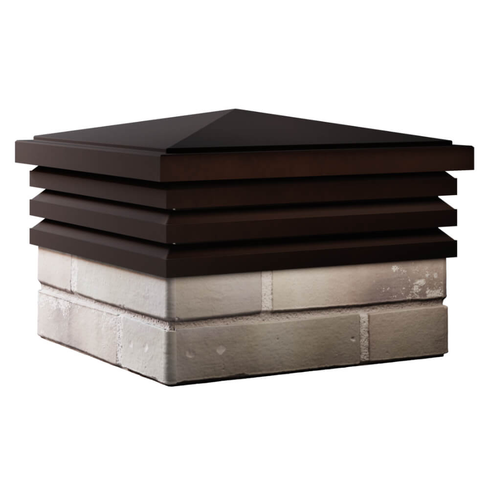 Колпак Zking Бона ХайТек Коричневый на столб 1.5х1.5 кирпича (385х385мм) в Воронеже фото