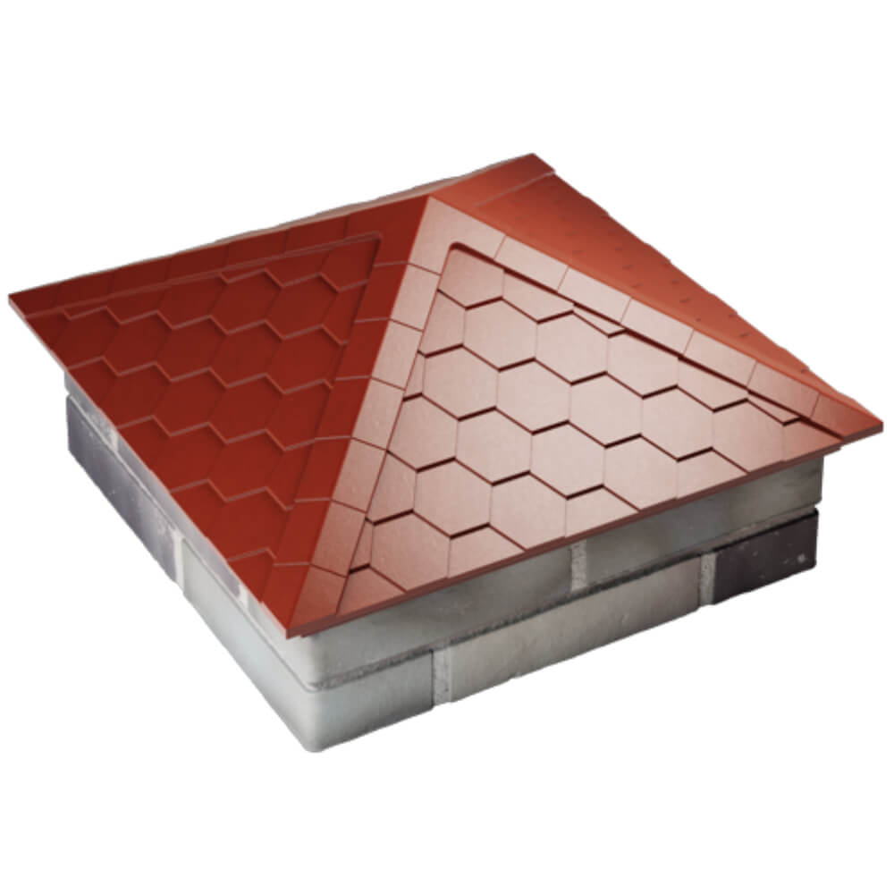 Колпак Zking Эверест Красный на столб 2х2 кирпича (535х535мм) Воронеж фото
